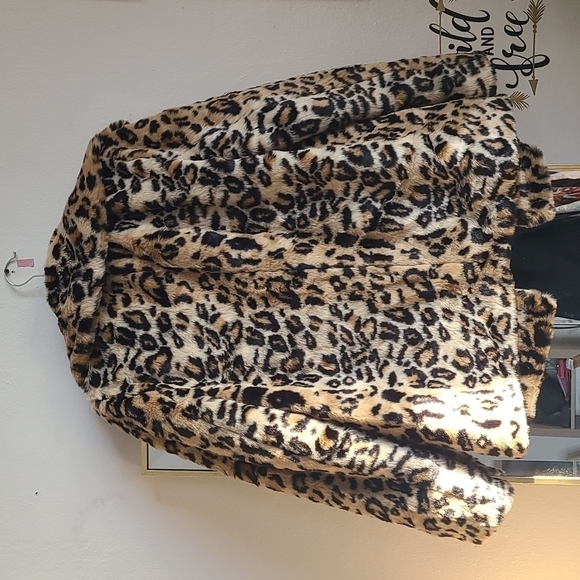 Leopard Faux Fur Coat Sz M - Picture 14 of 17